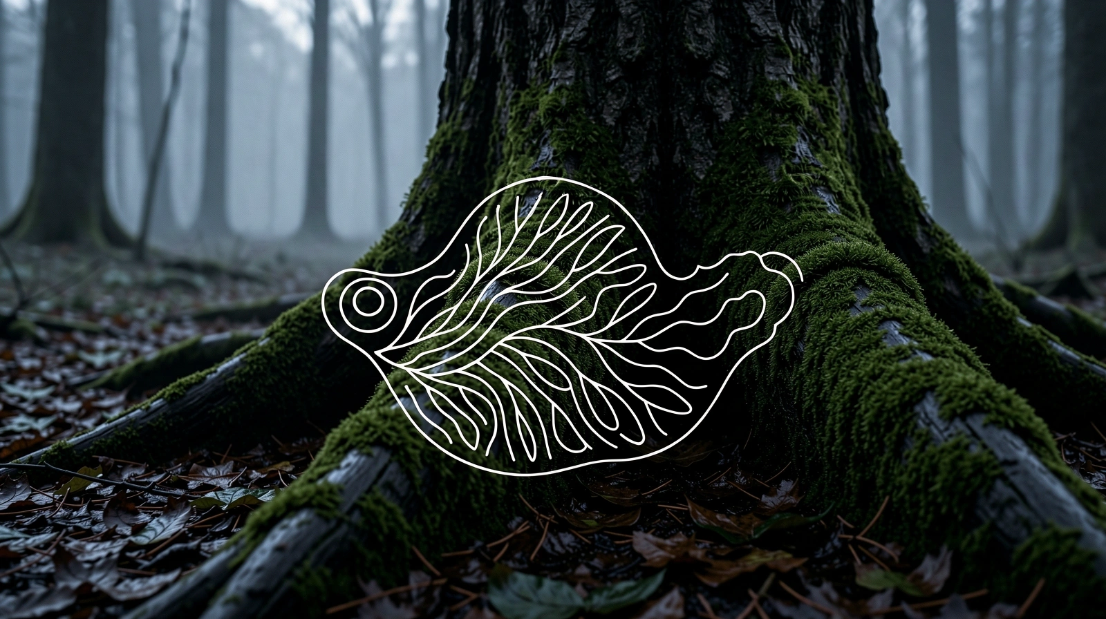 Botanische Urkraft im Nebel